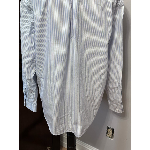 Nancyavally Womens Button Up Shirt Blue Striped Long Sleeve Pockets Preppy S - Picture 6 of 9